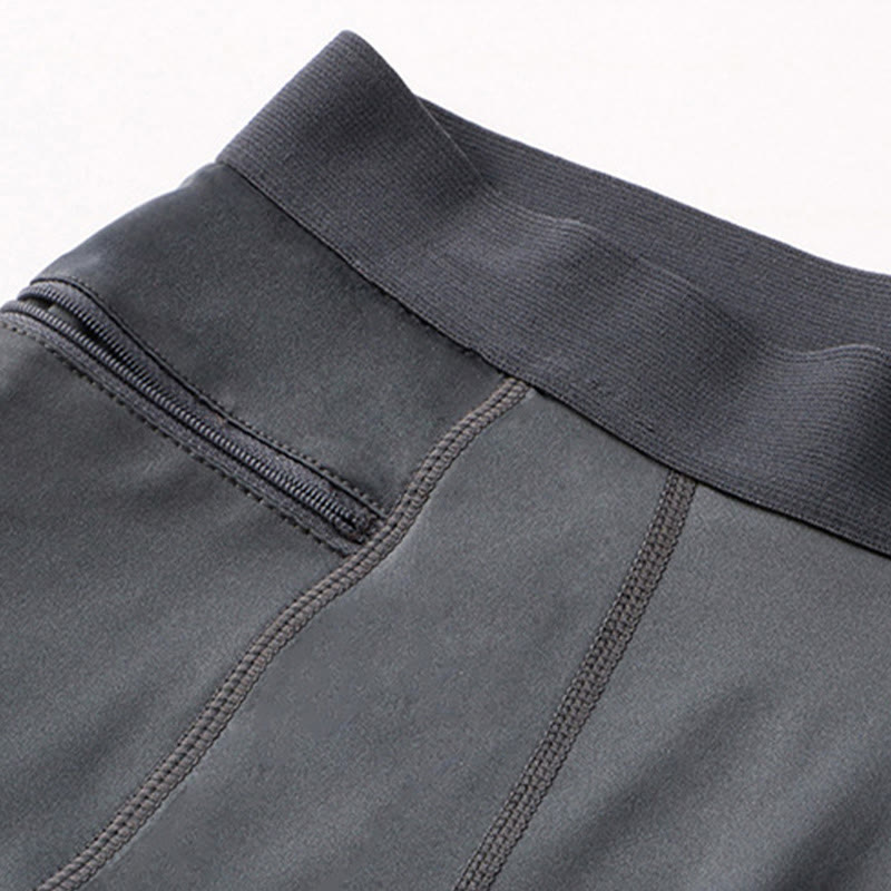 Męskie obcisłe, rozciągliwe, szybkoschnące, sportowe spodenki Buddha Stones z kieszeniami na zamek błyskawiczny - image 14