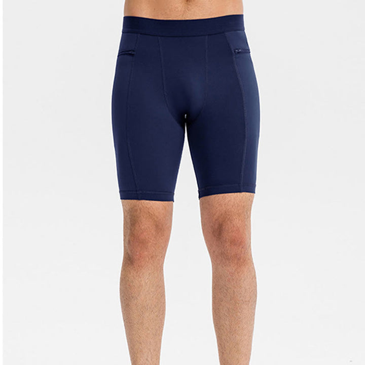 Męskie obcisłe, rozciągliwe, szybkoschnące, sportowe spodenki Buddha Stones z kieszeniami na zamek błyskawiczny - image 26