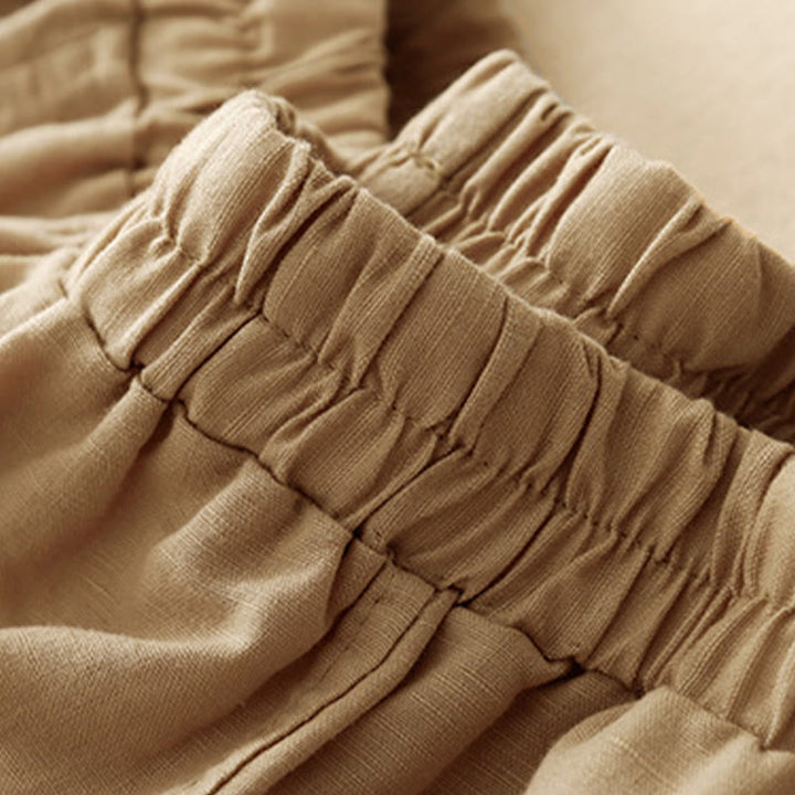 Buddha Stones Casual Haft Patchwork Tkanina 7-8 Długość Skrócone Spodnie Damskie Bawełniane Spodnie Harem Z Kieszeniami - image 1