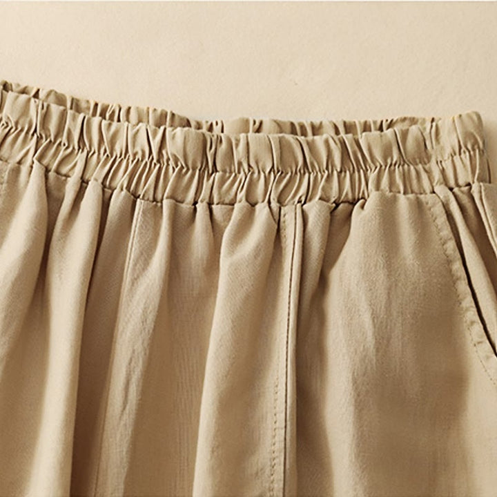 Buddha Stones Casual Haft Patchwork Tkanina 7-8 Długość Skrócone Spodnie Damskie Bawełniane Spodnie Harem Z Kieszeniami - image 3