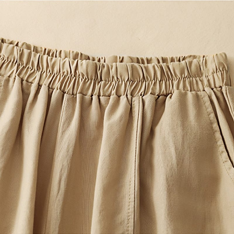 Buddha Stones Casual Haft Patchwork Tkanina 7-8 Długość Skrócone Spodnie Damskie Bawełniane Spodnie Harem Z Kieszeniami - image 3