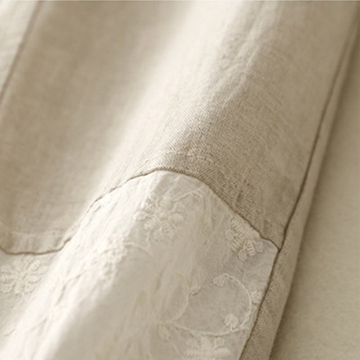 Buddha Stones Casual Haft Patchwork Tkanina 7-8 Długość Skrócone Spodnie Damskie Bawełniane Spodnie Harem Z Kieszeniami - image 10