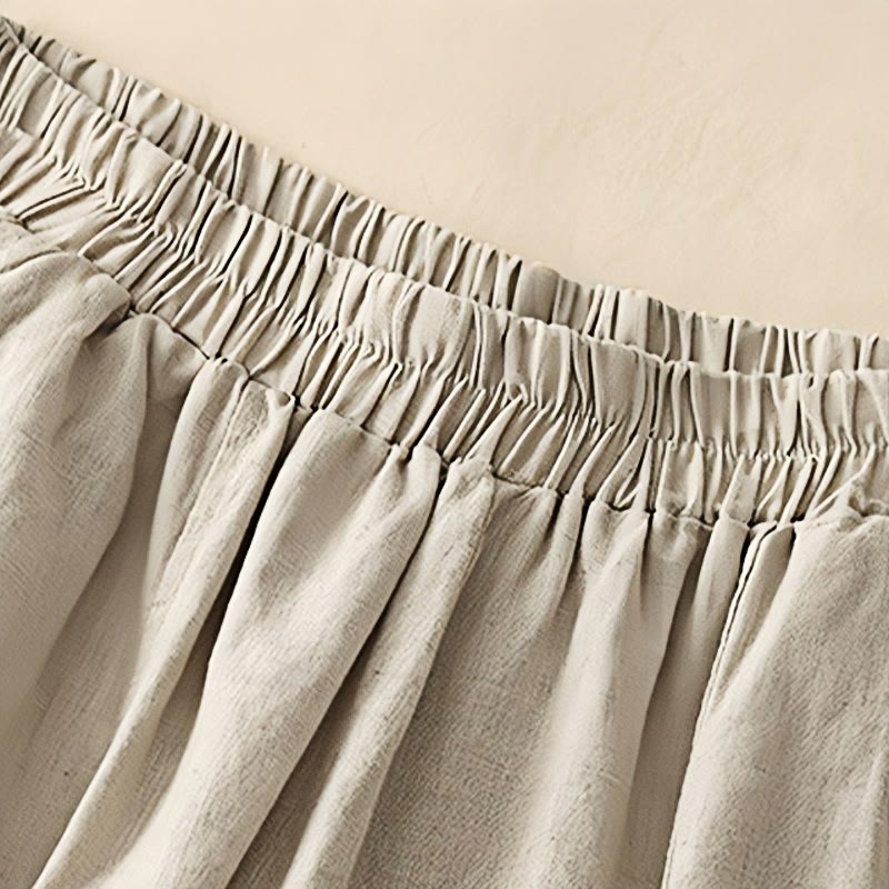 Buddha Stones Casual Haft Patchwork Tkanina 7-8 Długość Skrócone Spodnie Damskie Bawełniane Spodnie Harem Z Kieszeniami - image 14