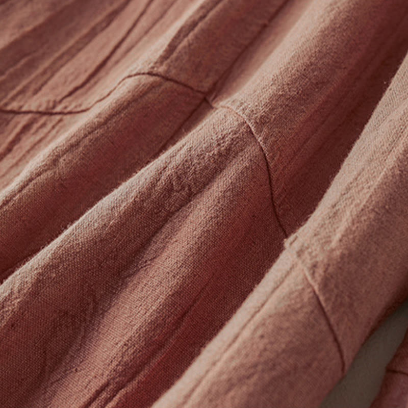 Buddha Stones Luźne Proste Nogawki Spodnie Damskie Harem Bawełniane Spodnie Z Kieszeniami Długość 7-8 - image 4