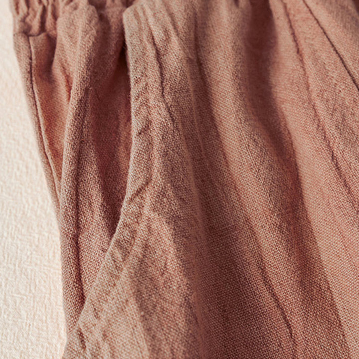 Buddha Stones Luźne Proste Nogawki Spodnie Damskie Harem Bawełniane Spodnie Z Kieszeniami Długość 7-8 - image 5