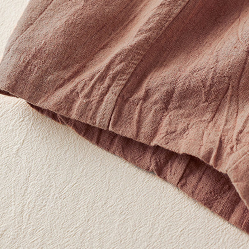 Buddha Stones Luźne Proste Nogawki Spodnie Damskie Harem Bawełniane Spodnie Z Kieszeniami Długość 7-8 - image 2