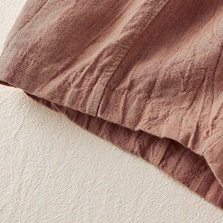 Buddha Stones Luźne Proste Nogawki Spodnie Damskie Harem Bawełniane Spodnie Z Kieszeniami Długość 7-8 - image 2