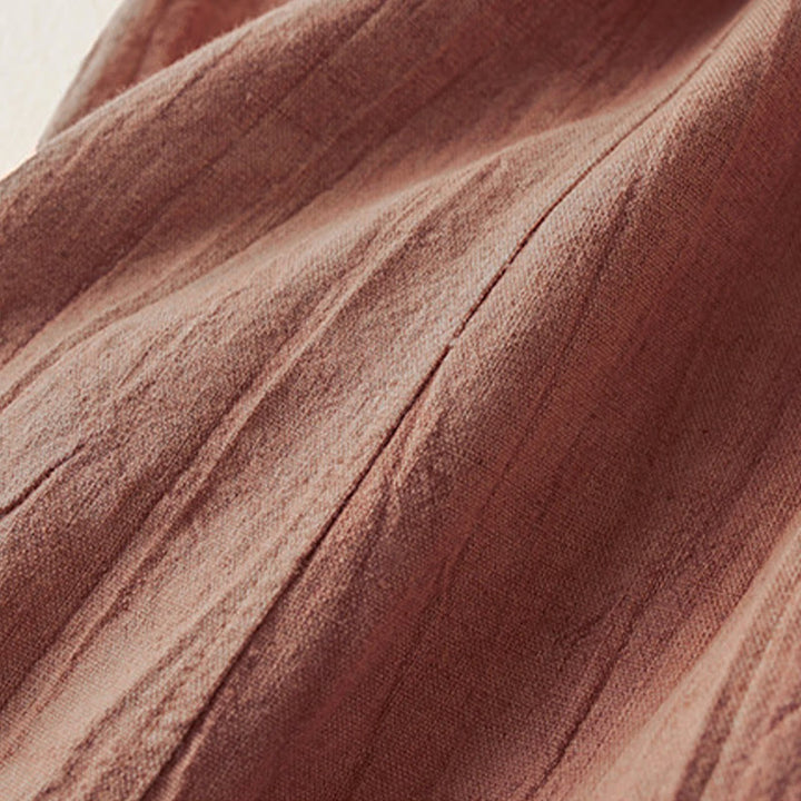 Buddha Stones Luźne Proste Nogawki Spodnie Damskie Harem Bawełniane Spodnie Z Kieszeniami Długość 7-8 - image 6