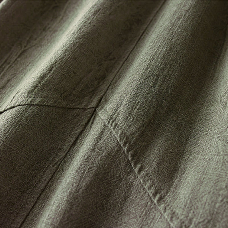 Buddha Stones Luźne Proste Nogawki Spodnie Damskie Harem Bawełniane Spodnie Z Kieszeniami Długość 7-8 - image 13