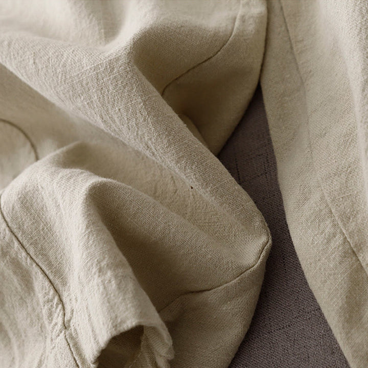 Buddha Stones Casual Plain 7-8 Długość Damskie Spodnie Harem Bawełniane Lniane Z Kieszeniami - image 10