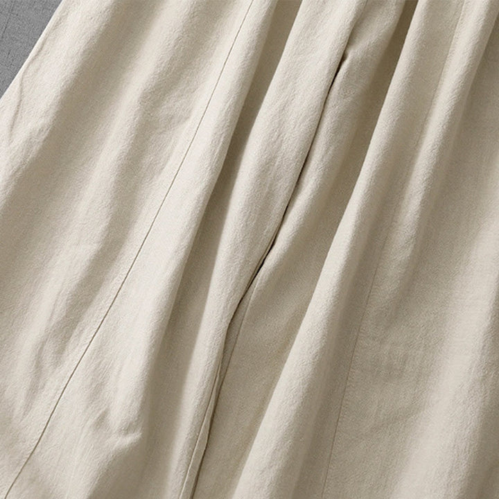 Buddha Stones Casual Plain 7-8 Długość Damskie Spodnie Harem Bawełniane Lniane Z Kieszeniami - image 5