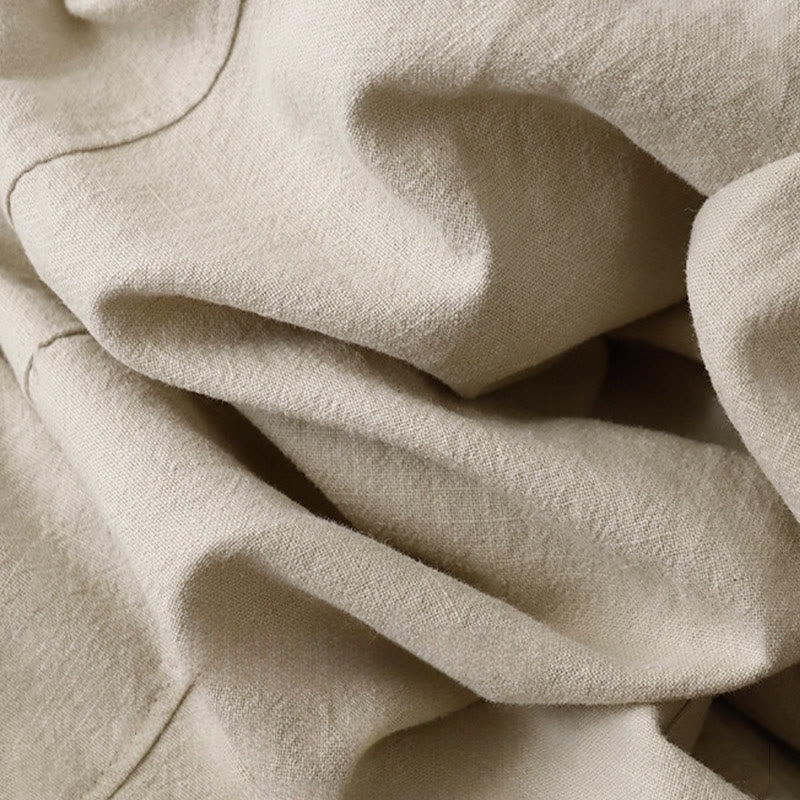 Buddha Stones Casual Plain 7-8 Długość Damskie Spodnie Harem Bawełniane Lniane Z Kieszeniami - image 8