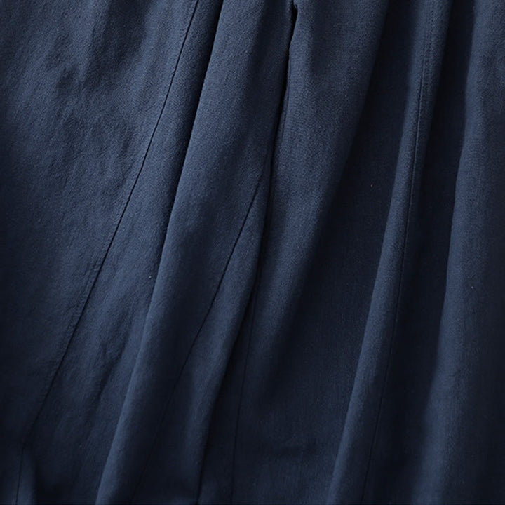 Buddha Stones Casual Plain 7-8 Długość Damskie Spodnie Harem Bawełniane Lniane Z Kieszeniami