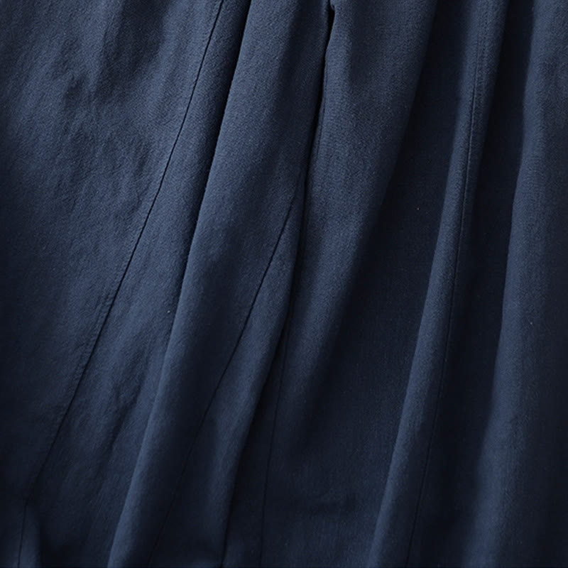 Buddha Stones Casual Plain 7-8 Długość Damskie Spodnie Harem Bawełniane Lniane Z Kieszeniami - image 21