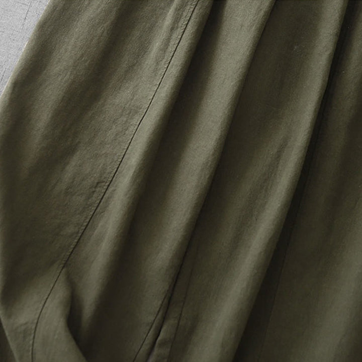 Buddha Stones Casual Plain 7-8 Długość Damskie Spodnie Harem Bawełniane Lniane Z Kieszeniami - image 30