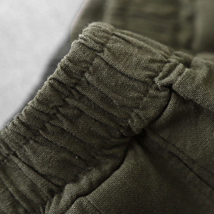 Buddha Stones Casual Plain 7-8 Długość Damskie Spodnie Harem Bawełniane Lniane Z Kieszeniami