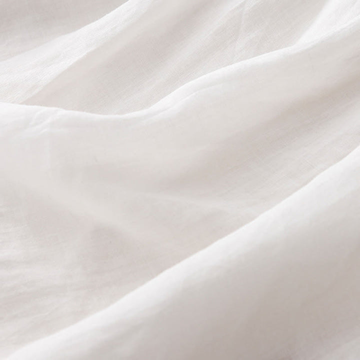 Koszula damska z krótkim rękawem i okrągłym dekoltem w serek Buddha Stones Casual Plain Loose Cotton - image 15