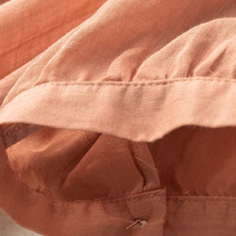 Koszula damska z krótkim rękawem i dekoltem w serek Buddha Stones Casual z haftem kwiatowym i krótkim rękawem - image 5