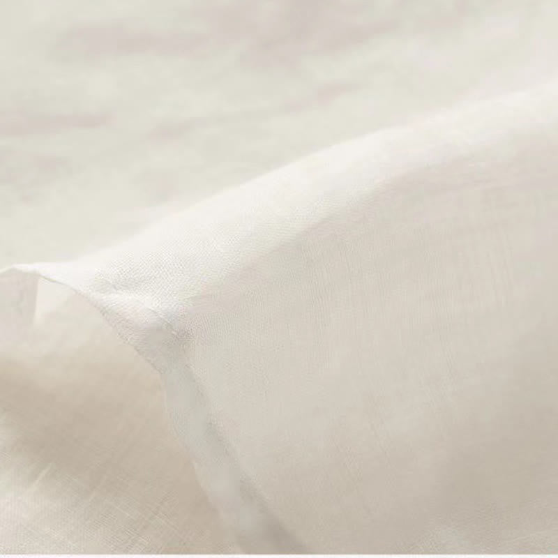 Koszula damska z krótkim rękawem i dekoltem w serek Buddha Stones Casual z haftem kwiatowym i krótkim rękawem