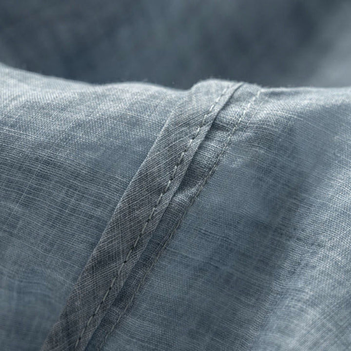 Koszula damska z krótkim rękawem i dekoltem w serek z haftem w kształcie liści Ungus Edge Wrinkle z bawełny - image 5