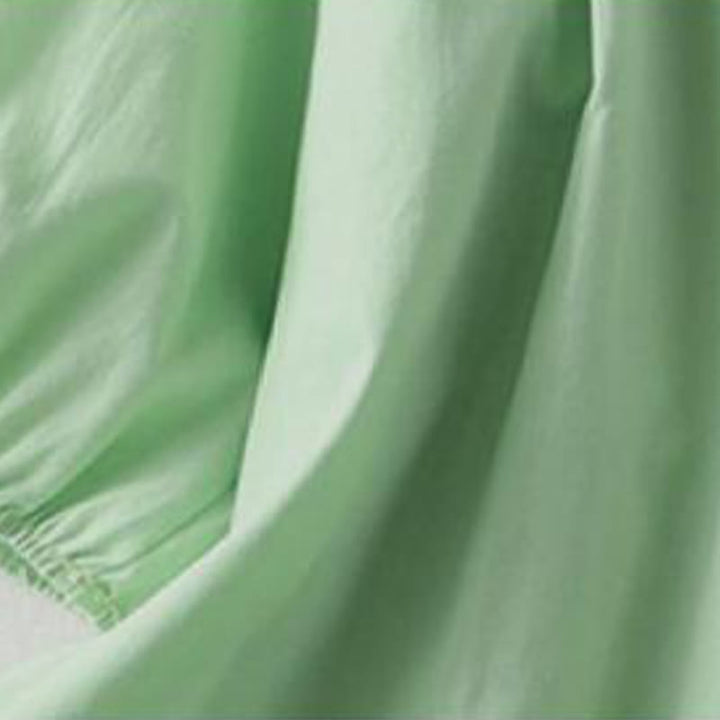 Koszula damska z falbaniastym kołnierzykiem i krótkim rękawem z lnu bawełnianego Buddha Stones Casual Plain Frog-Button - image 17