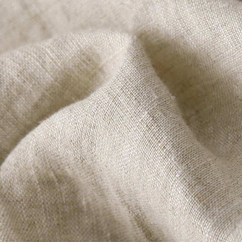 Buddha Stones Casual Haft Drzewo Ściągacz Damski Okrągły Dekolt Projekt Pół Rękaw Bawełna Len T-shirt