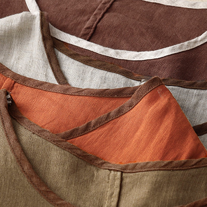 Buddha Stones Casual Haft Drzewo Ściągacz Damski Okrągły Dekolt Projekt Pół Rękaw Bawełna Len T-shirt