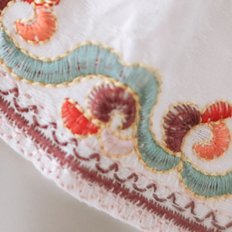 Koszula damska z okrągłym dekoltem i żakardowym nadrukiem Buddha Stones z trzema czwartymi rękawami z bawełny i lnu - image 7