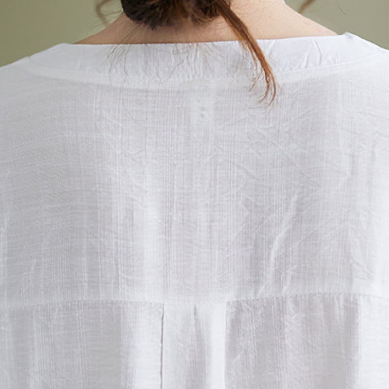 Koszula damska z wiskozy z dekoltem w serek i krótkim rękawem Buddha Stones Casual Plain - image 8