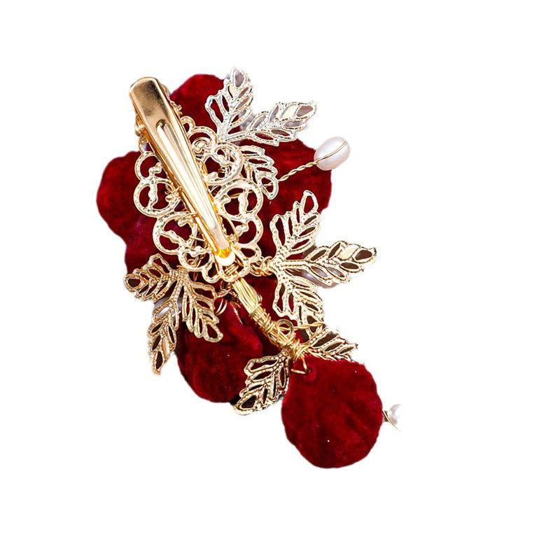 Spinka do włosów Buddha Stones Vintage Red Camellia Side