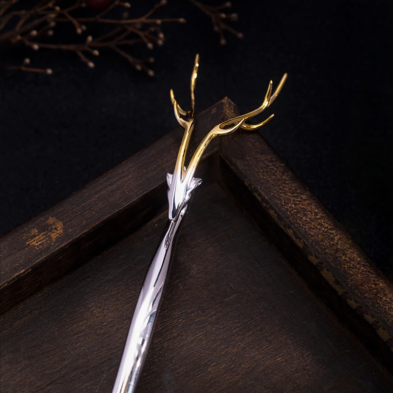 Buddha Stones 925 Srebro Sterling Ochrona Poroża Jelenia Spinka Do Włosów - image 4