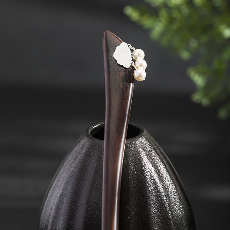 Buddha Stones 925 Srebro Sterlingowe Ebony Cloud Power Spinka Do Włosów