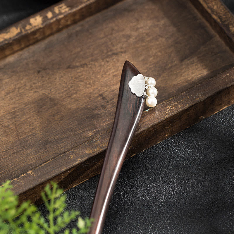 Buddha Stones 925 Srebro Sterlingowe Ebony Cloud Power Spinka Do Włosów - image 2