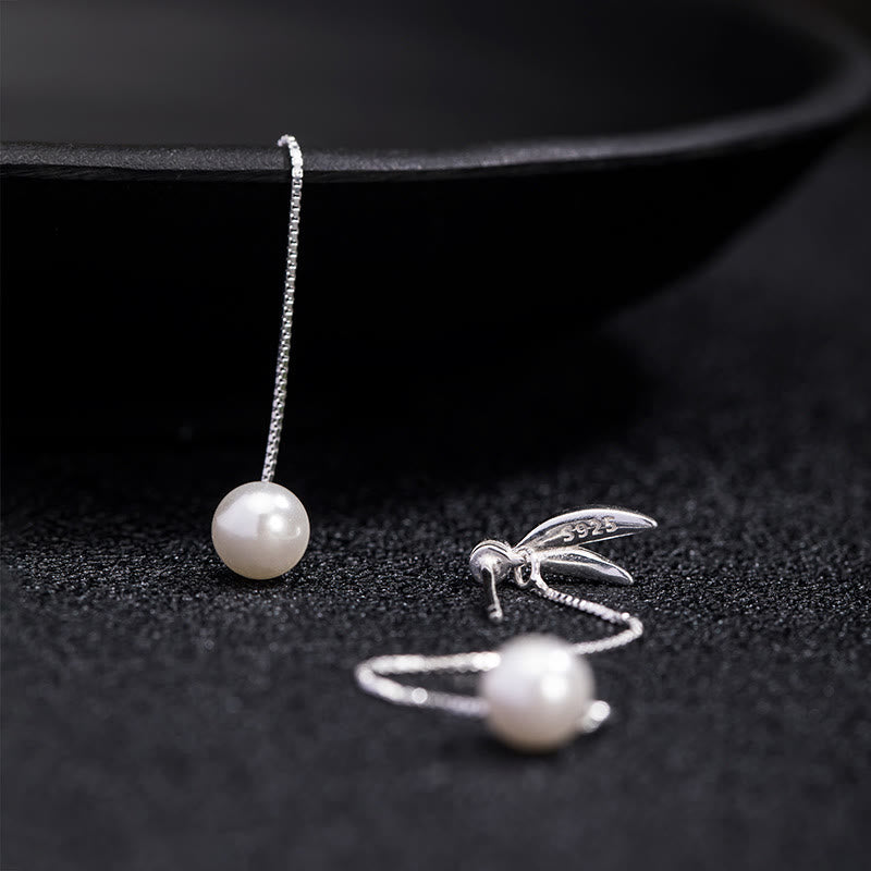 Buddha Stones 925 Srebro Sterling Cyrkon Perła Bambus Liście Ochrona Drop - image 3