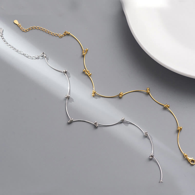 Bransoletka ochronna na kostkę z Buddha Stones 925 ze srebra wysokiej próby w kształcie fali - image 9