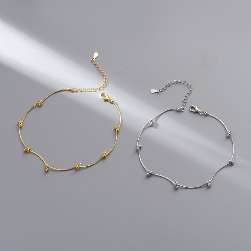 Bransoletka ochronna na kostkę z Buddha Stones 925 ze srebra wysokiej próby w kształcie fali - image 10