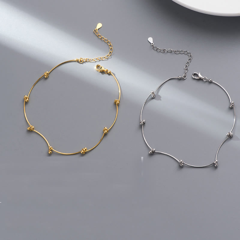 Bransoletka ochronna na kostkę z Buddha Stones 925 ze srebra wysokiej próby w kształcie fali - image 11