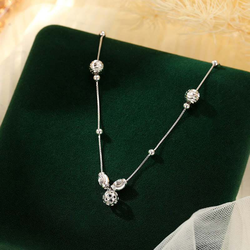 Buddha Stones 925 Srebro Sterling Prosty Dzwon Koralik Błogosławieństwo Anklet
