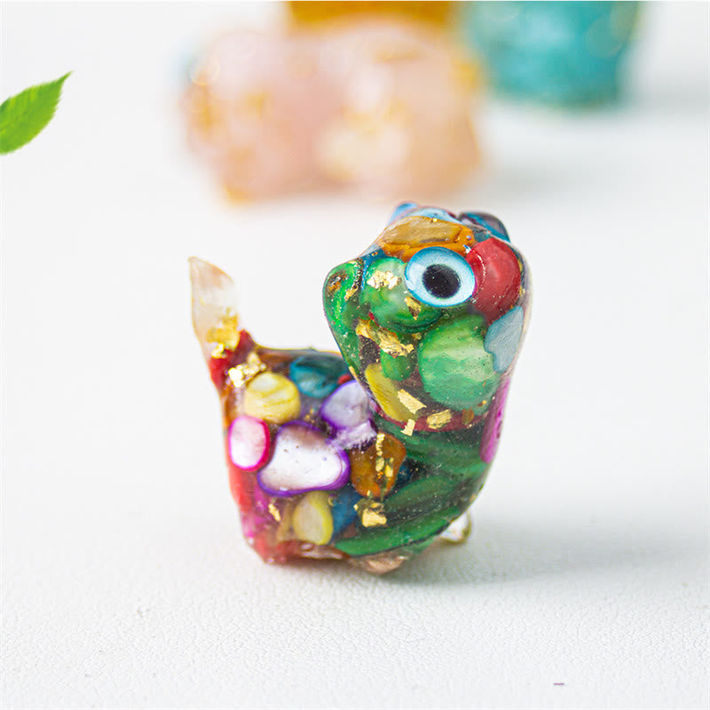 Buddha Stones Naturalny kryształ turkusowy akwamaryn ametyst dekoracja chroniąca kota - Kolorowe muszle - Około 36*32*22mm - image 6