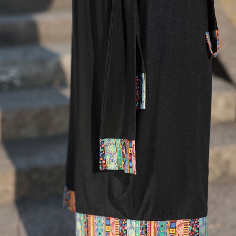 Buddha Stones Letnie Etniczne Spodnie Męskie Z Szerokimi Nogawkami I Kieszeniami, Długość 7-8 - image 11