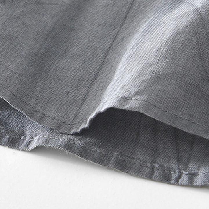 Koszula męska z krótkim rękawem i dekoltem w serek, z bawełny ramii Buddha Stones, zapinana na pół guziki - image 5