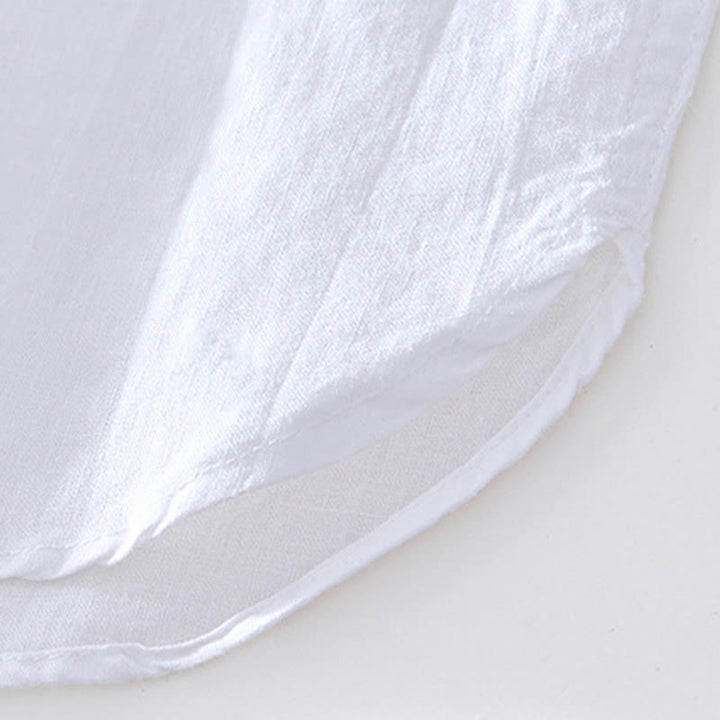 Koszula męska z krótkim rękawem i dekoltem w serek, z bawełny ramii Buddha Stones, zapinana na pół guziki - image 18