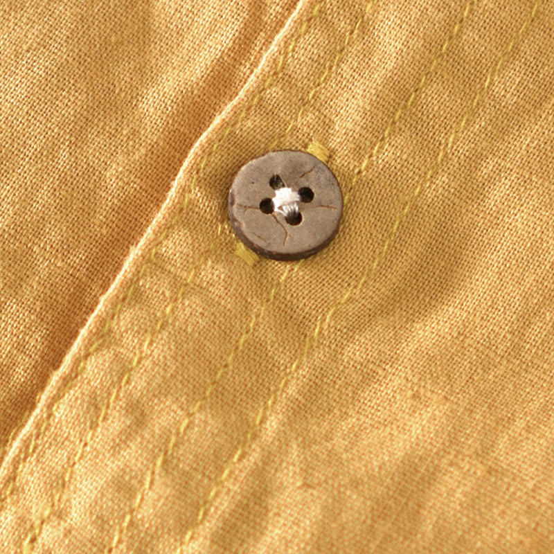 Koszula męska z krótkim rękawem i bawełną z lnu Buddha Stones Summer Stand Collar Half Button - image 16