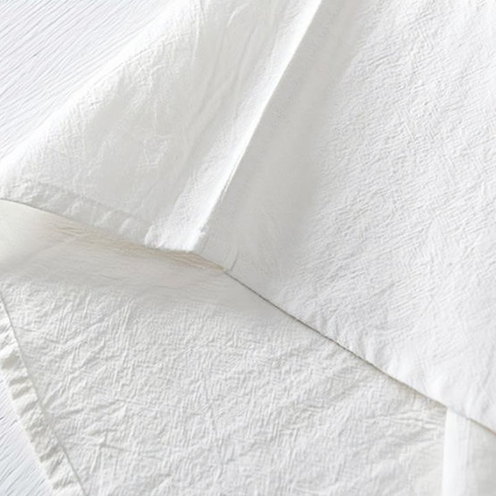 Koszula męska z krótkim rękawem i haftowanym kołnierzykiem typu mandarynka z kamieniami Buddha Stones , bawełną i lnem - image 18