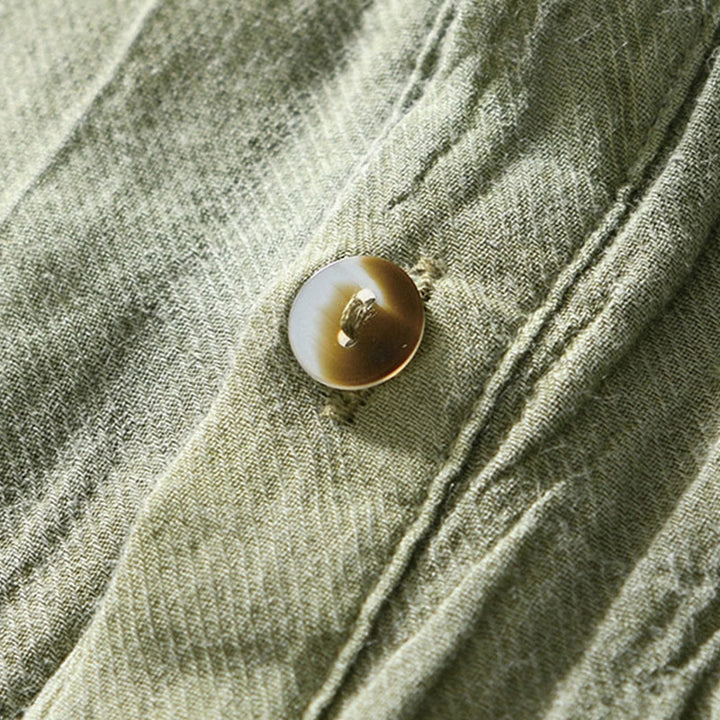 Koszula męska z ramią lnianą, z półguzkiem i prostymi klapami Buddha Stones - image 21