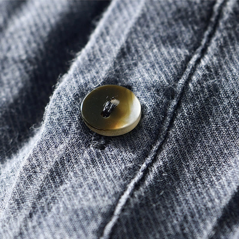 Koszula męska z ramią lnianą, z półguzkiem i prostymi klapami Buddha Stones - image 18