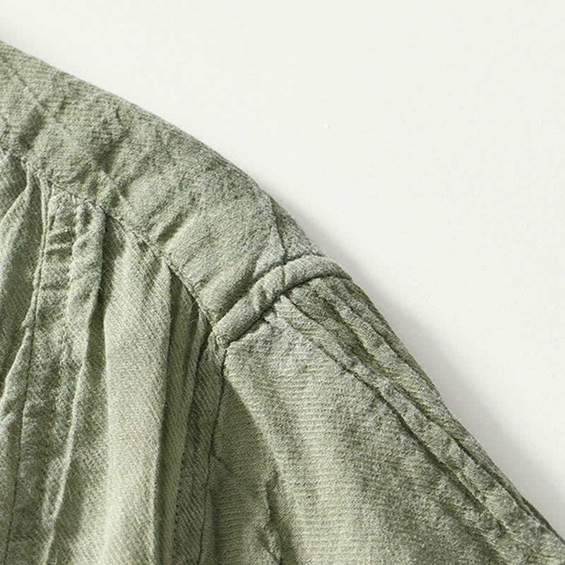 Koszula męska z ramią lnianą, z półguzkiem i prostymi klapami Buddha Stones - image 23