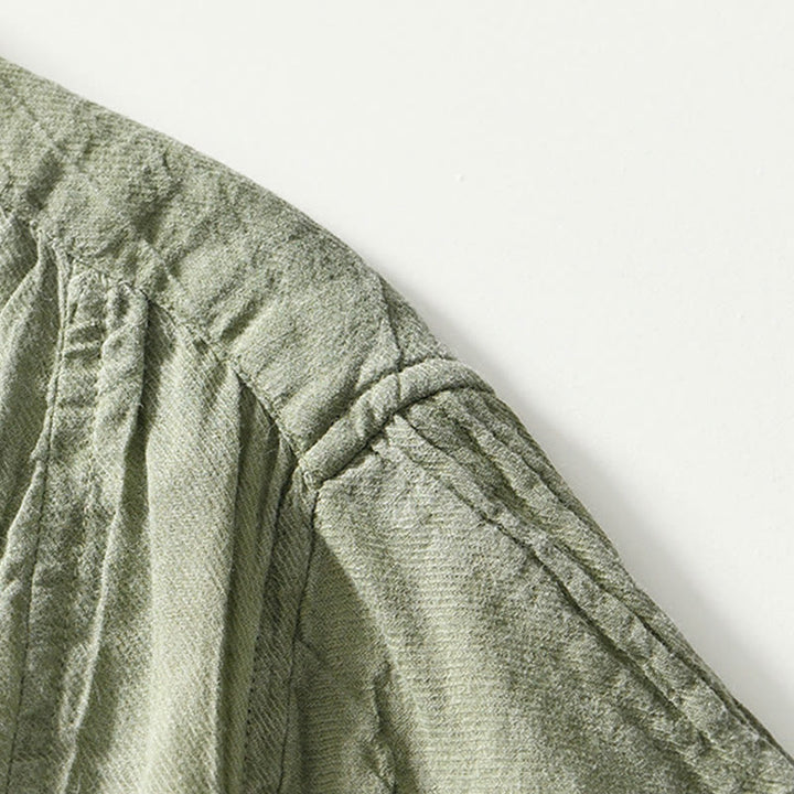 Koszula męska z ramią lnianą, z półguzkiem i prostymi klapami Buddha Stones - image 23