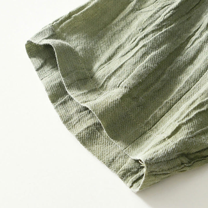 Koszula męska z ramią lnianą, z półguzkiem i prostymi klapami Buddha Stones - image 22