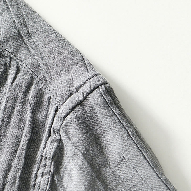 Koszula męska z ramią lnianą, z półguzkiem i prostymi klapami Buddha Stones - image 13